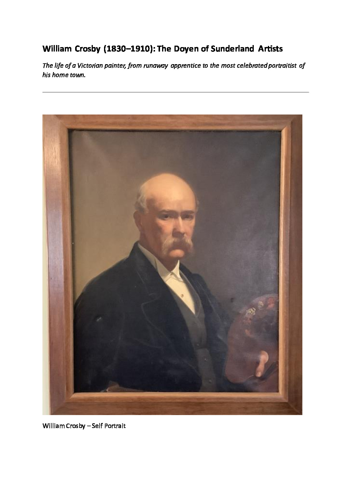 William Crosby (1830-1910) - The Doyen of Sunderland Artists