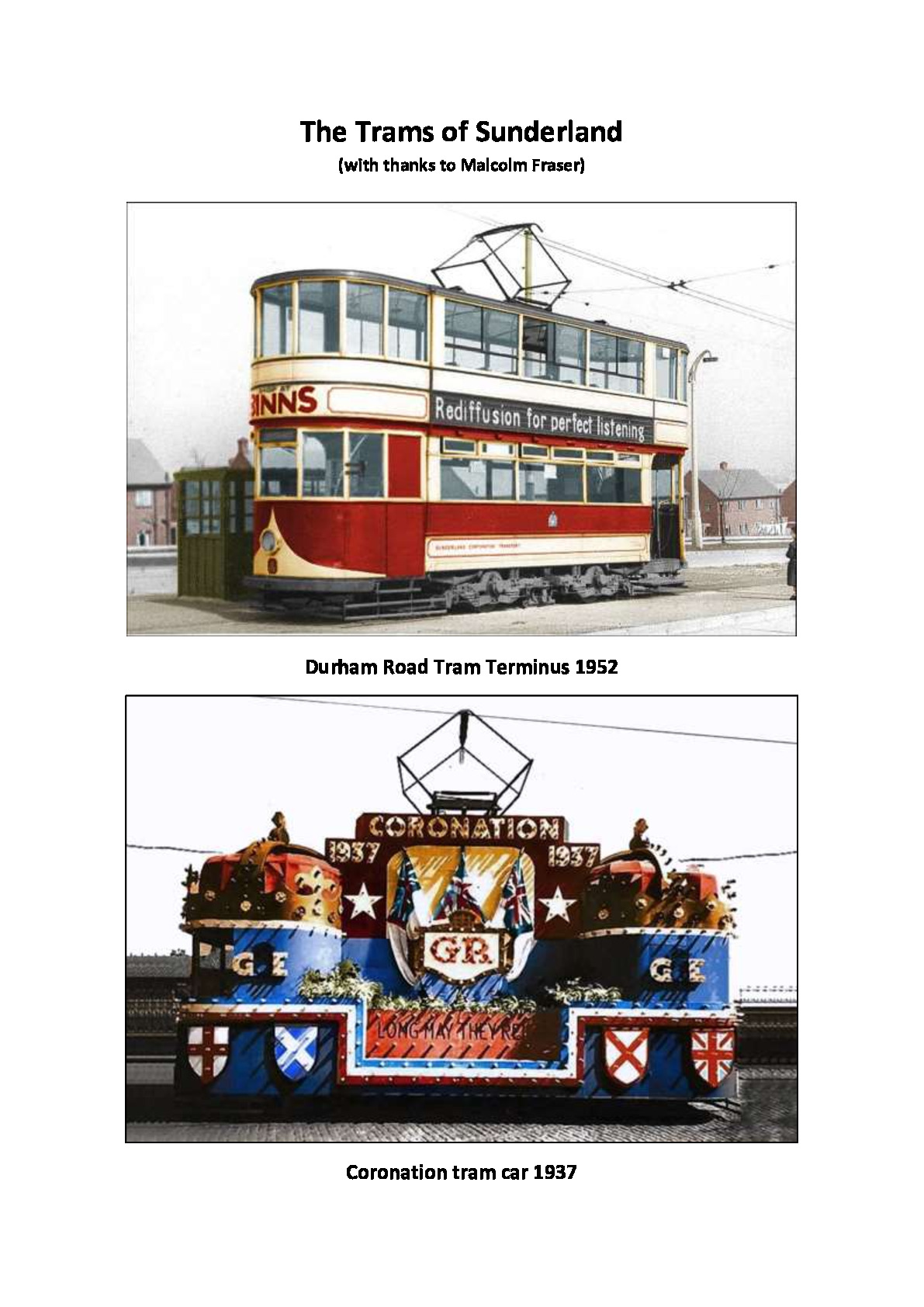 The Old Trams of Sunderland (72 colour images incl. views of the old town)